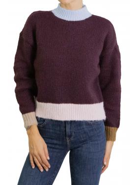 Maglione girocollo con contrasto di colore Only 
